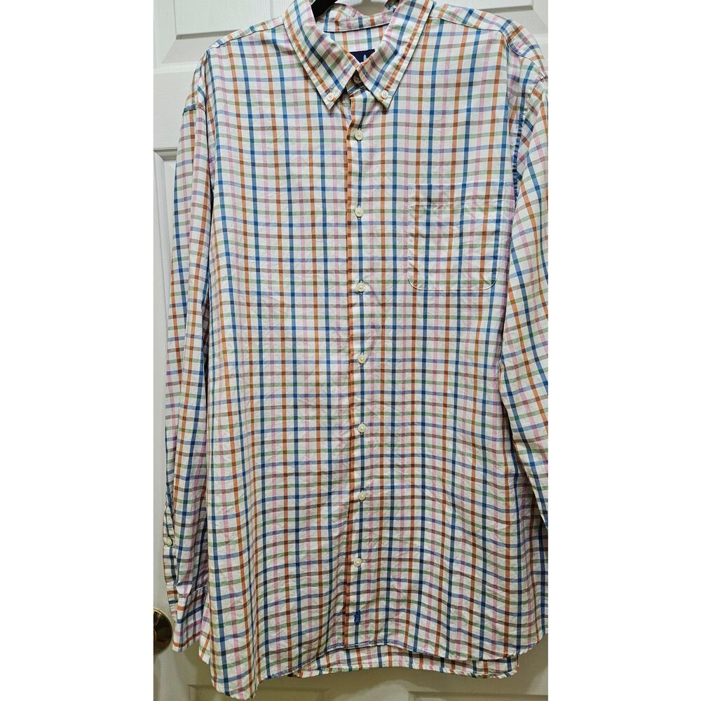 Johnnie-O Plaid Button‎ Down Men's XL Cotton Casual Business Shirt Multicolor